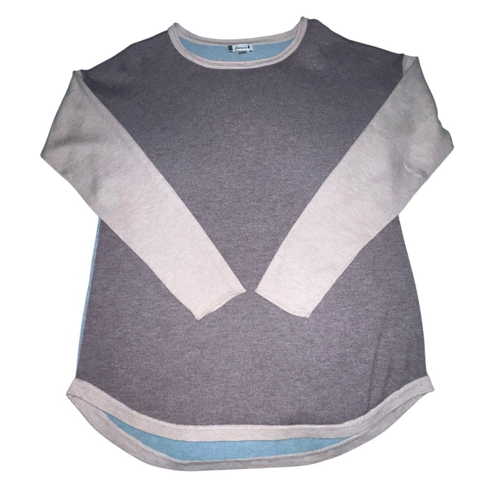 Smartwool Sweater Womens M Blue Mauve Shadow Pine Colorblock Wool Blend Pullover